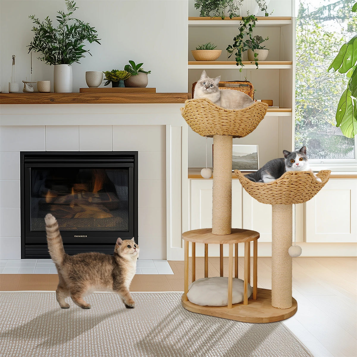 BINGOPAW Cat Tree Tower With Condo And Sisal Scratching Post