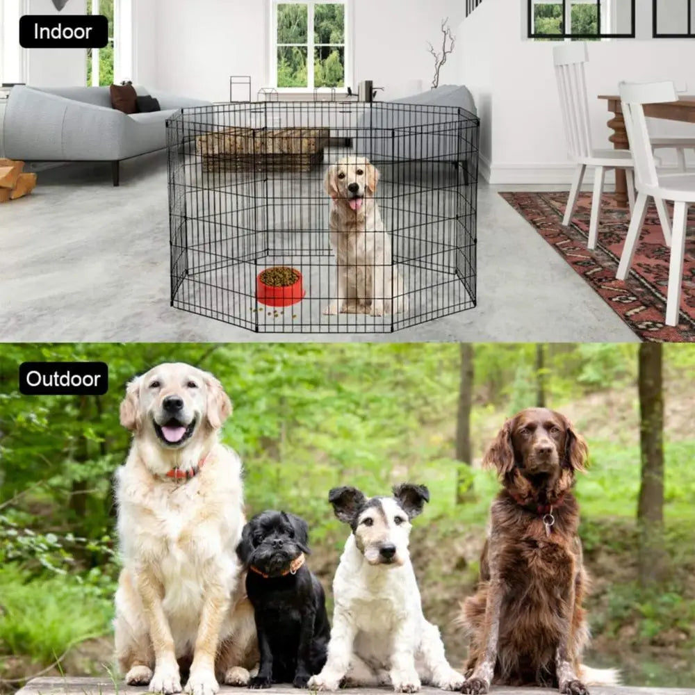 Portable Metal Dog Playpen With Door For Indoor Outdoor Exercise