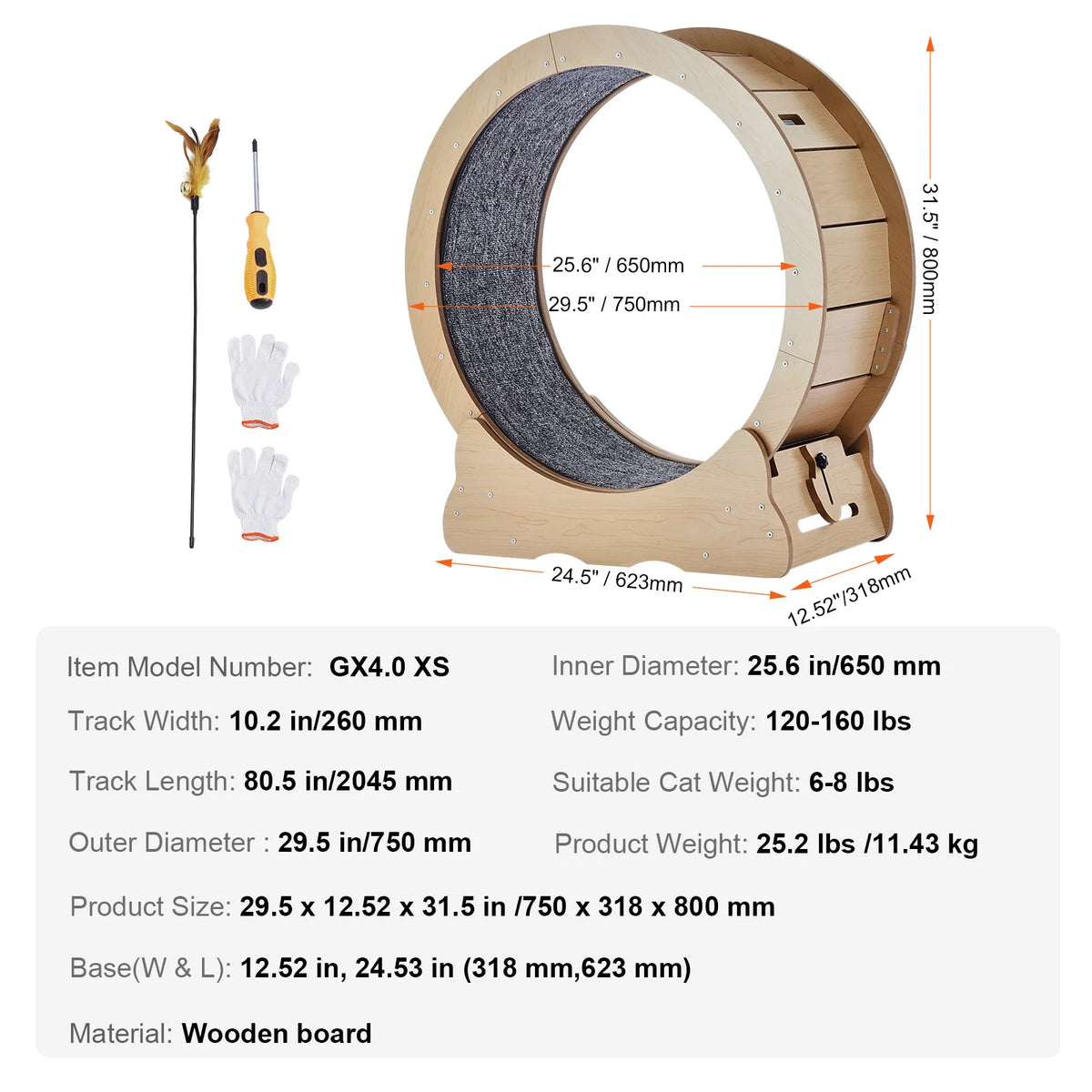 Wooden Cat Exercise Wheel For Indoor Running Activity