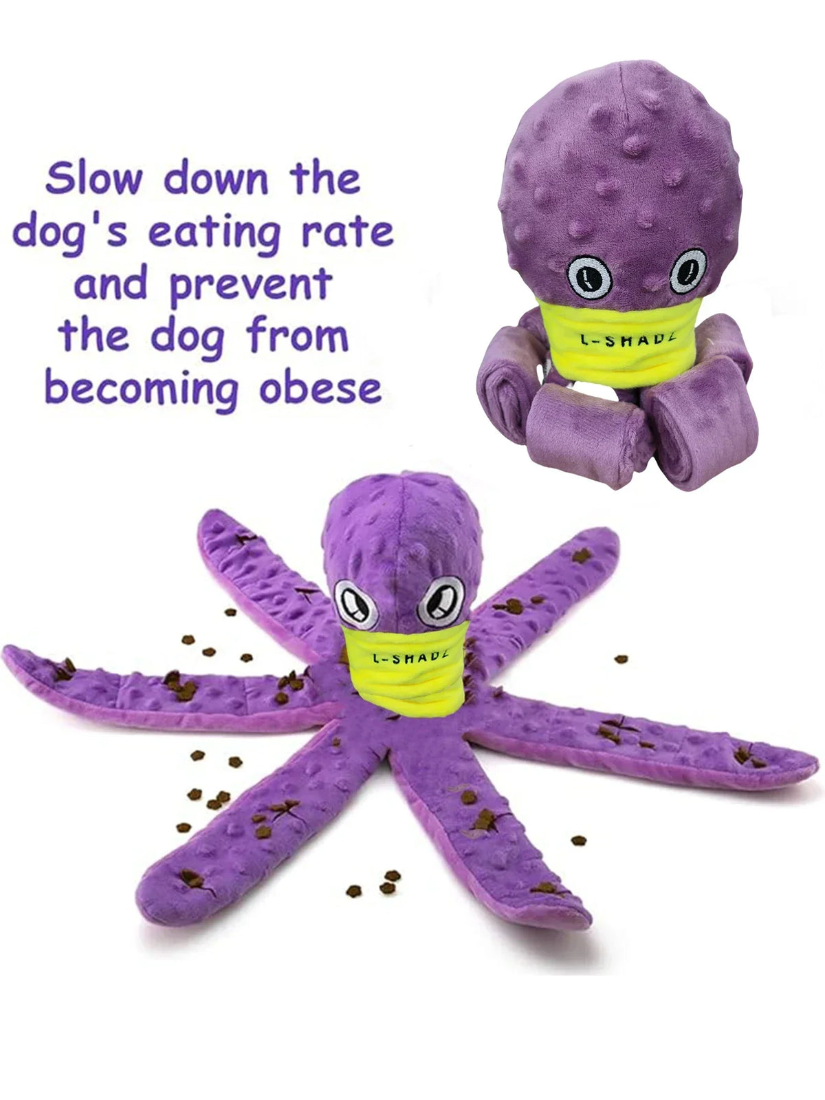 Plush Octopus Dog Snuffle Toy Interactive Puzzle Chew Game