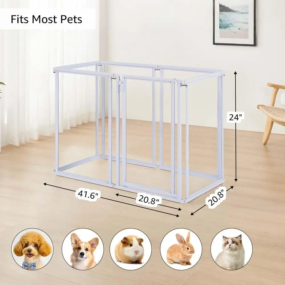 Transparent Acrylic Dog Playpen With Walk Through Gate
