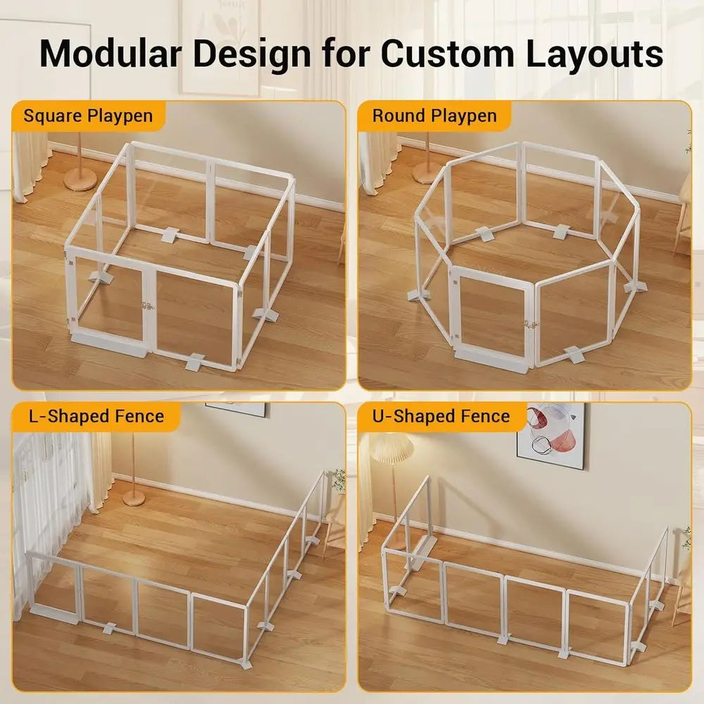 Clear Acrylic Pet Playpen Transparent Dog Cat Rabbit Enclosure
