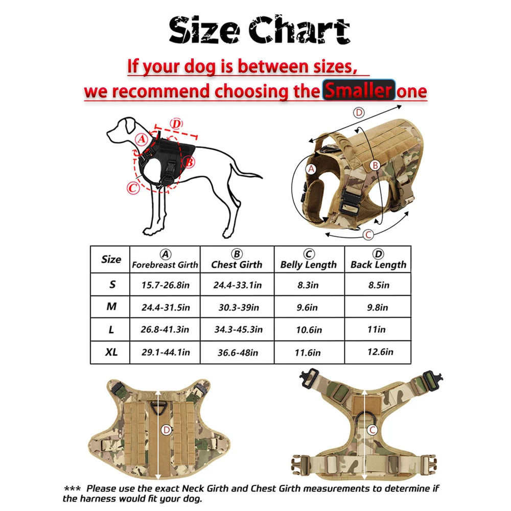 PETRAVEL Tactical Dog Harness Leash Set for Training and Walking