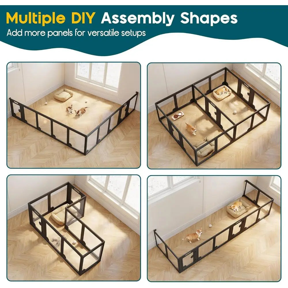 Clear Acrylic Pet Playpen with Two Doors for Dogs and Cats