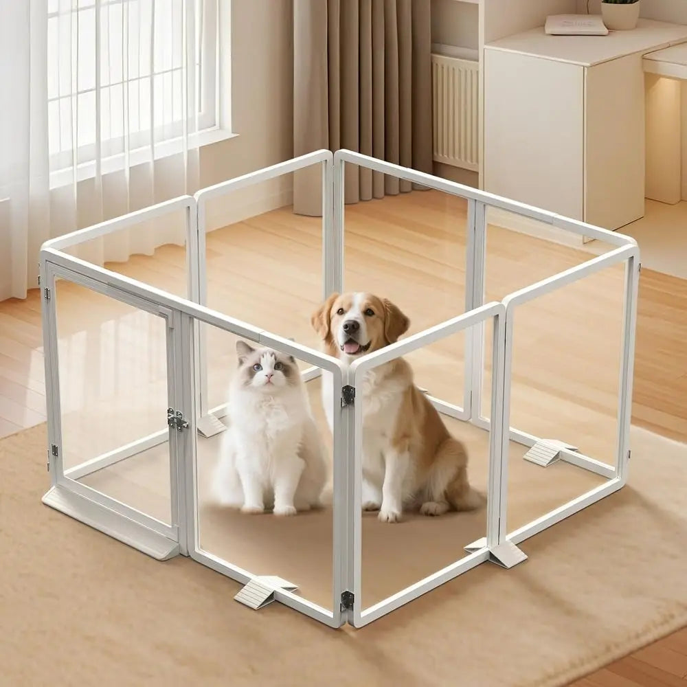 Clear Acrylic Pet Playpen Transparent Dog Cat Rabbit Enclosure