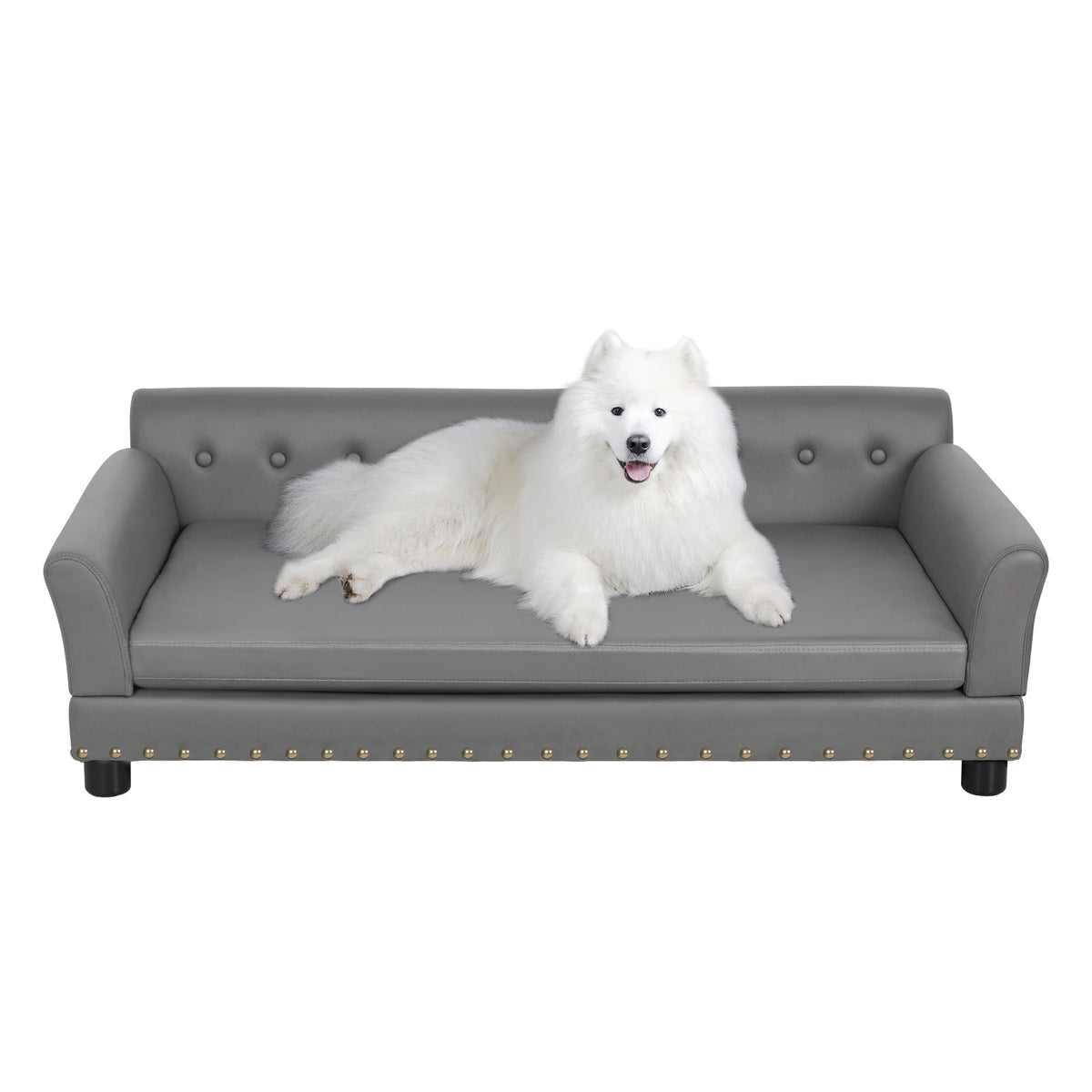 BINGOPAW Durable Waterproof Leather Elevated Dog Sofa Bed for Comfort