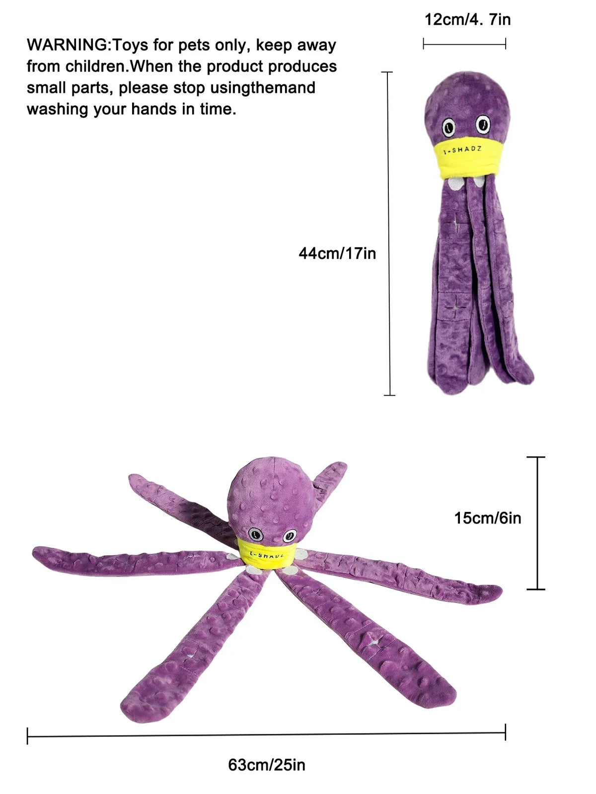 Plush Octopus Dog Snuffle Toy Interactive Puzzle Chew Game