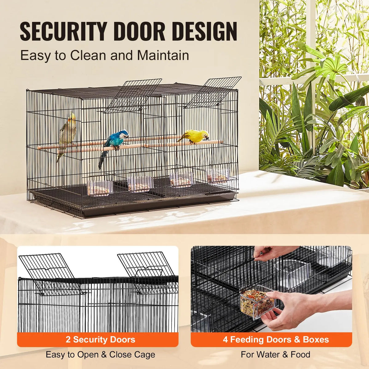 Stackable Divided Bird Cage For Parakeets And Cockatiels