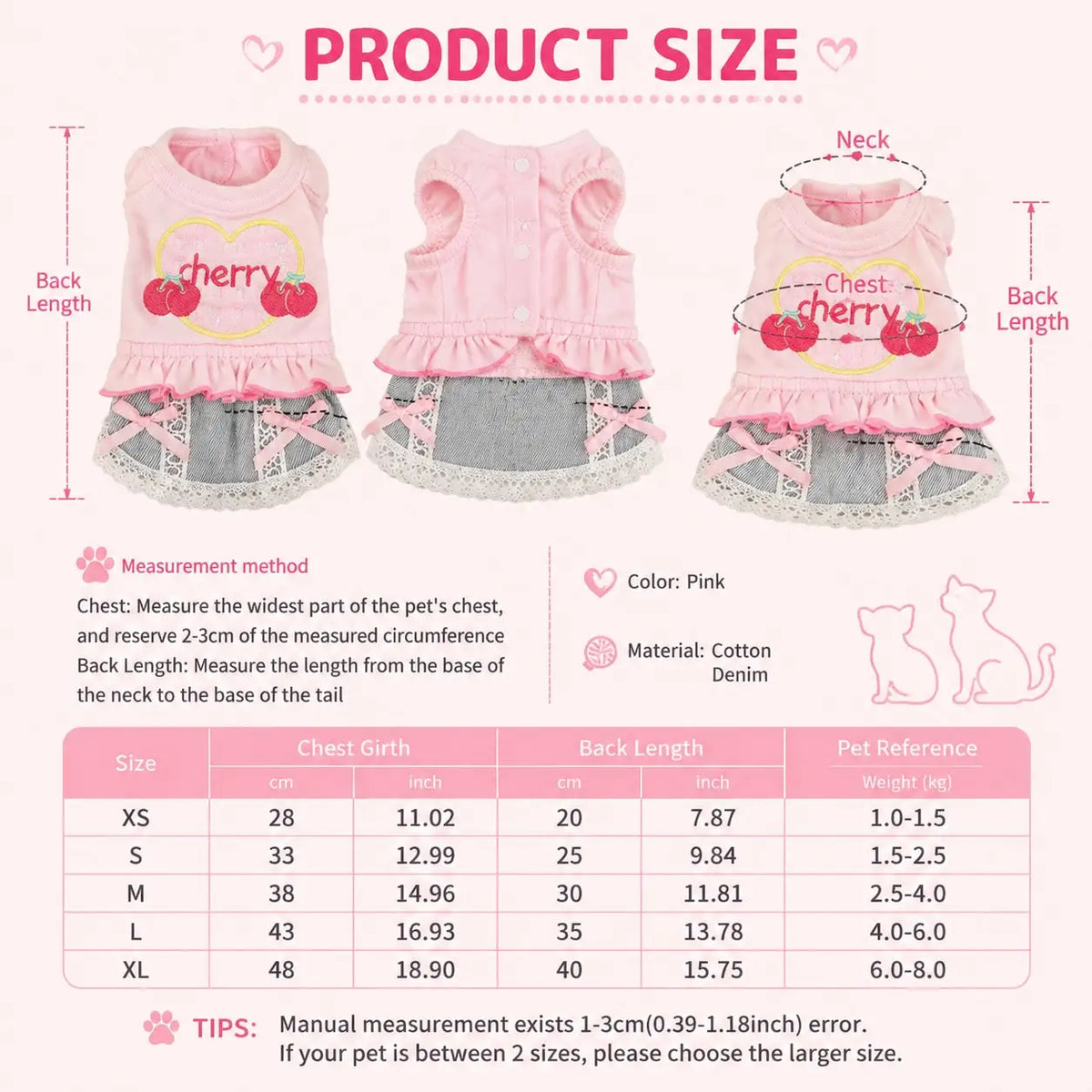 Denim Skirt Vest Outfit for Dogs Spring Outdoor Pet Apparel