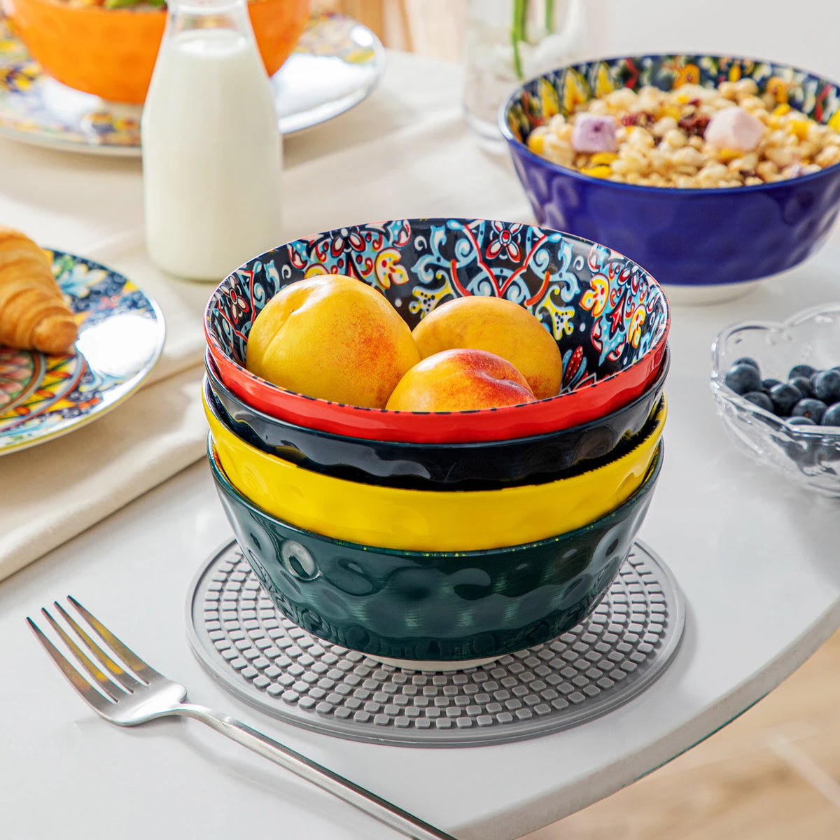 MALACASA Premium Ceramic Bowl Set Dishwasher Oven Safe