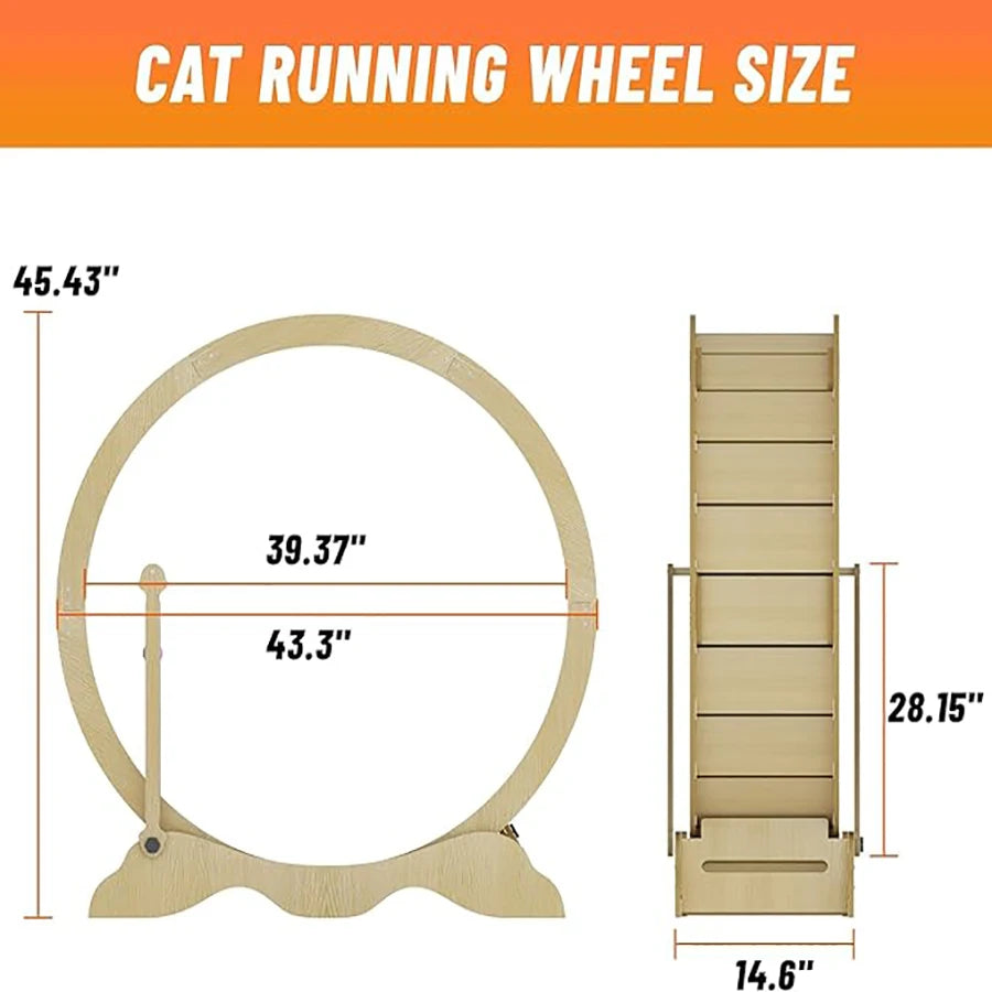 Indoor Cat Exercise Wheel With Detachable Carpeted Running Track