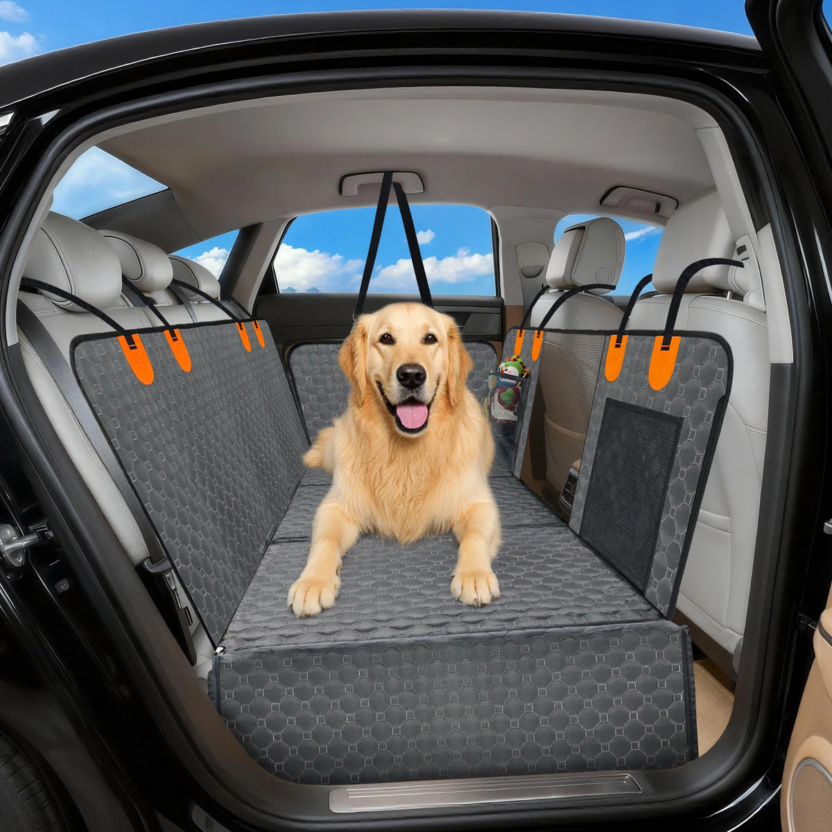 Hard Bottom Dog Car Seat Extender And Waterproof Hammock Cover
