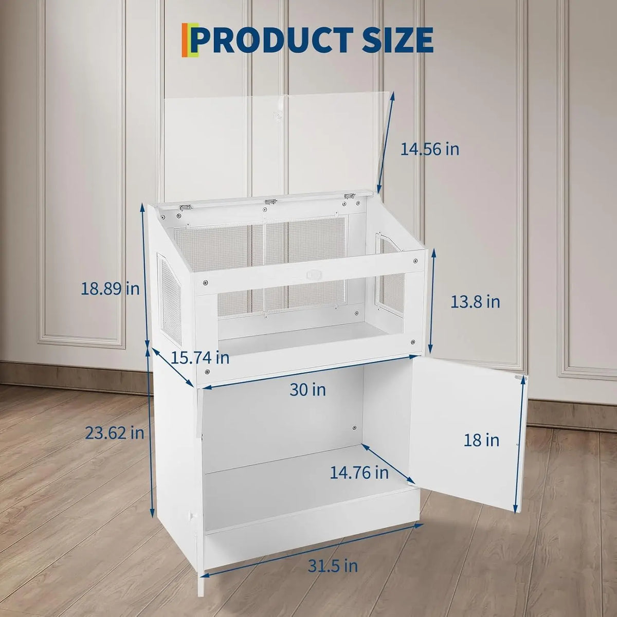 HiMISS Acrylic Small Animal Cage With Storage Cabinet For Pets