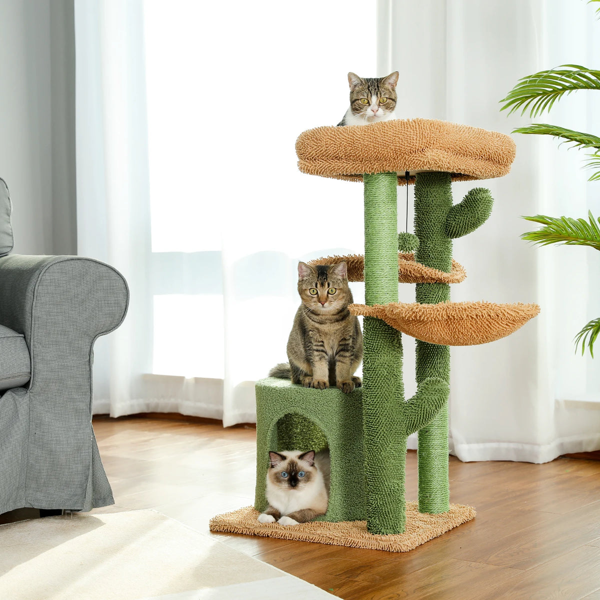 PAWZ Road Cactus Cat Tree With Condo And Scratching Post