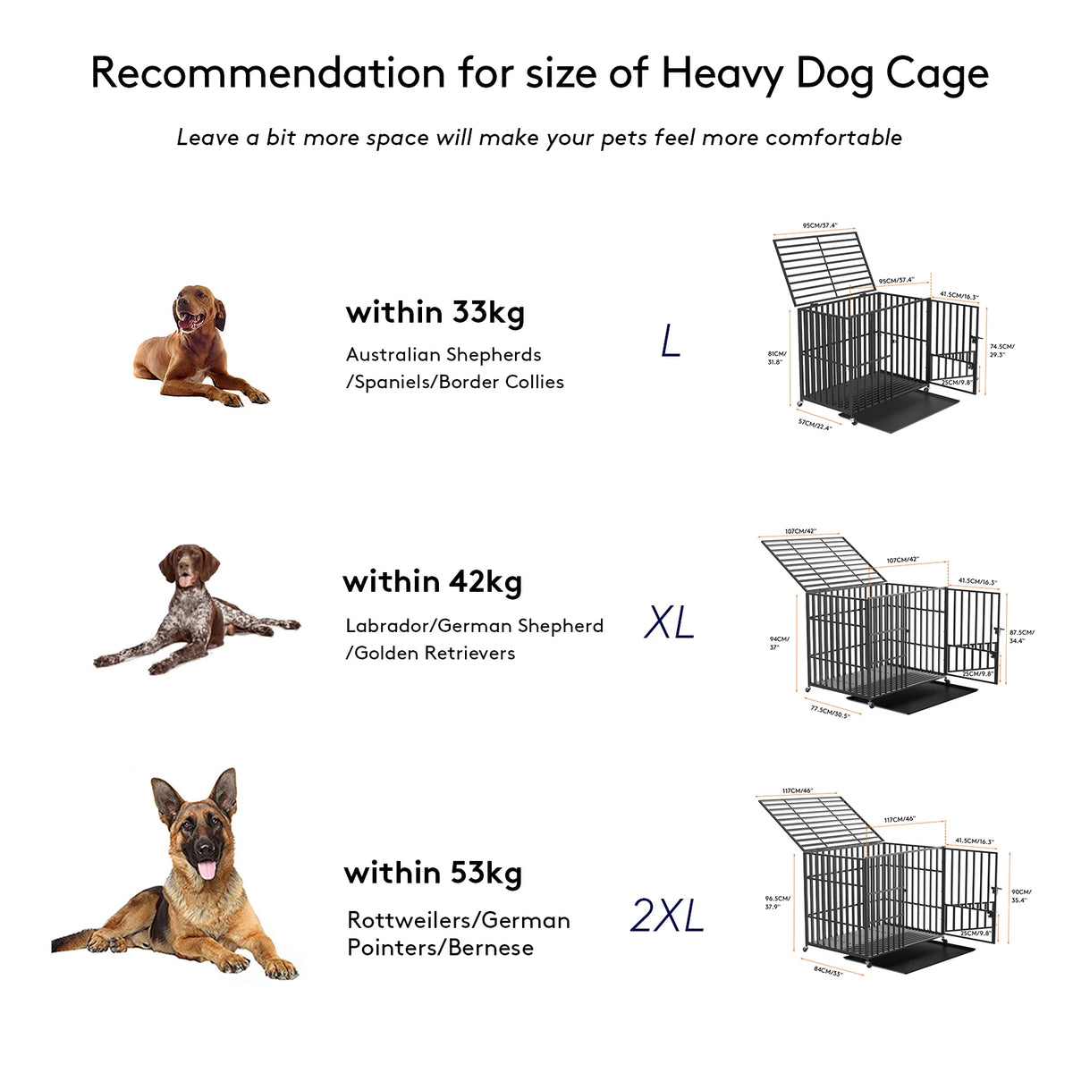 Borwart Heavy Duty Dog Crate Chew Resistant Metal Kennel Tray