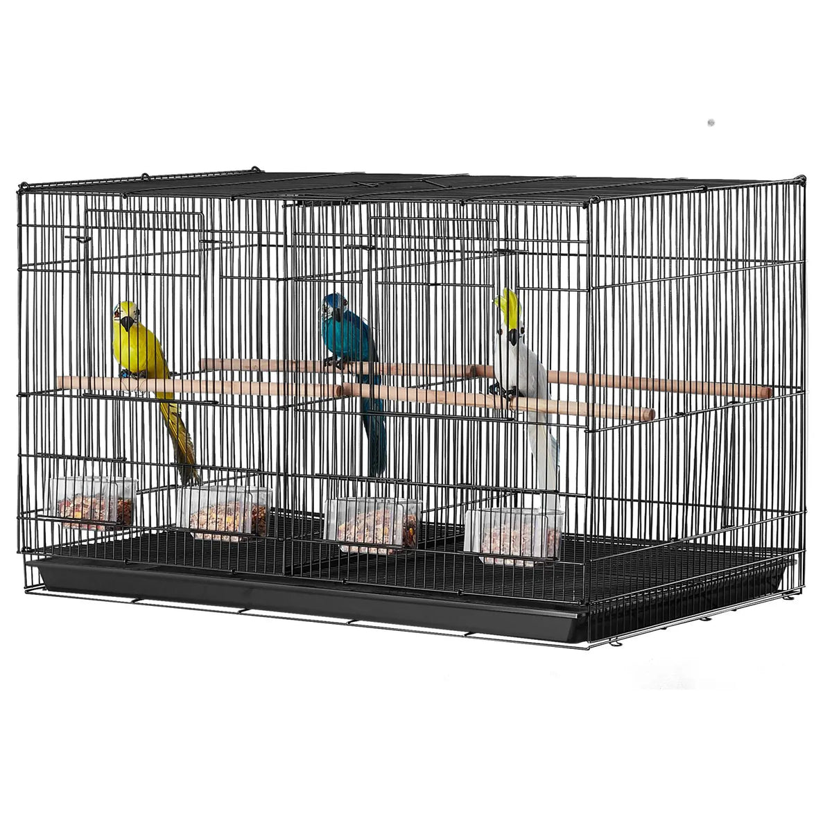 Stackable Divided Bird Cage For Parakeets And Cockatiels