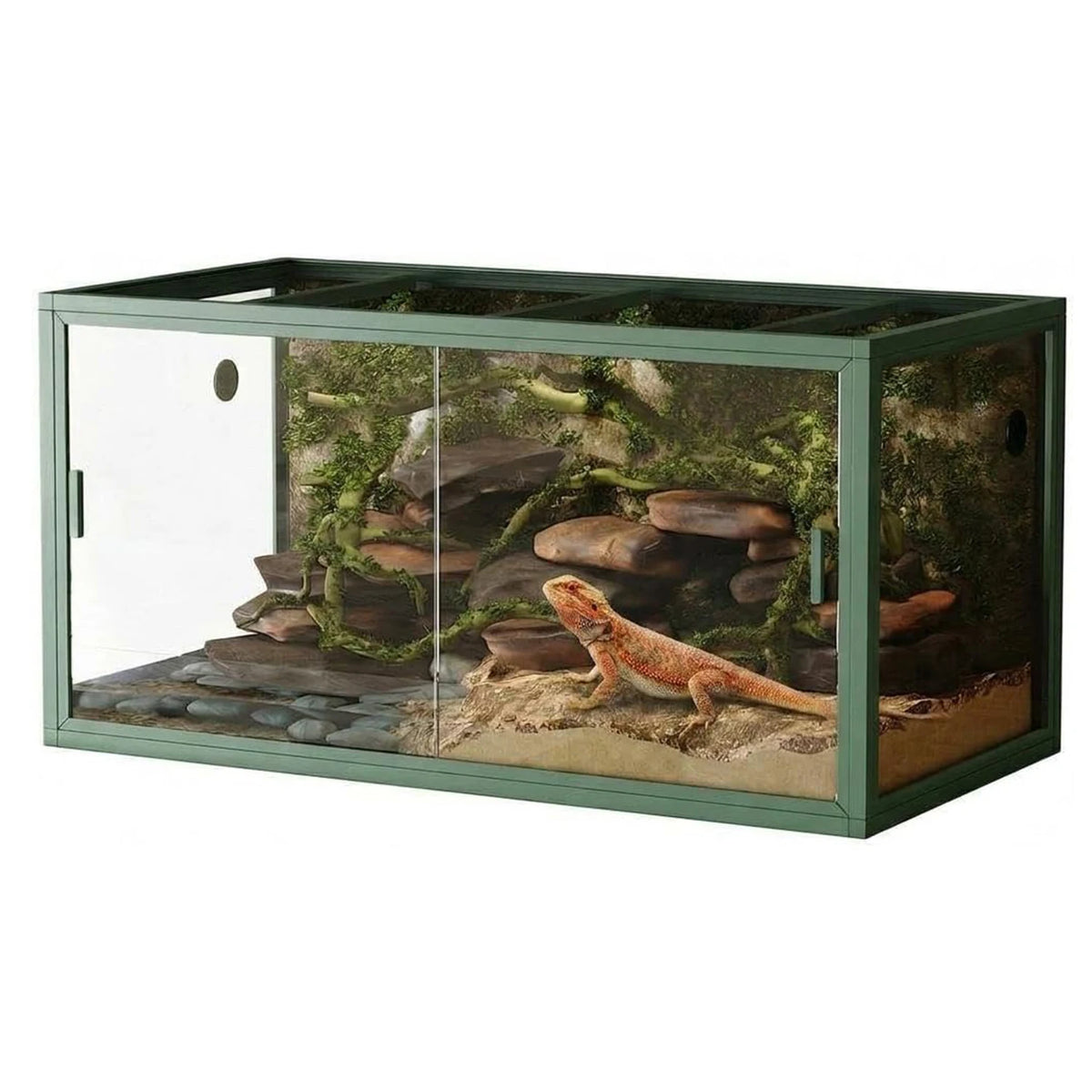 HiMISS Reptile Terrarium With Sliding Glass Doors And Screen Ventilation