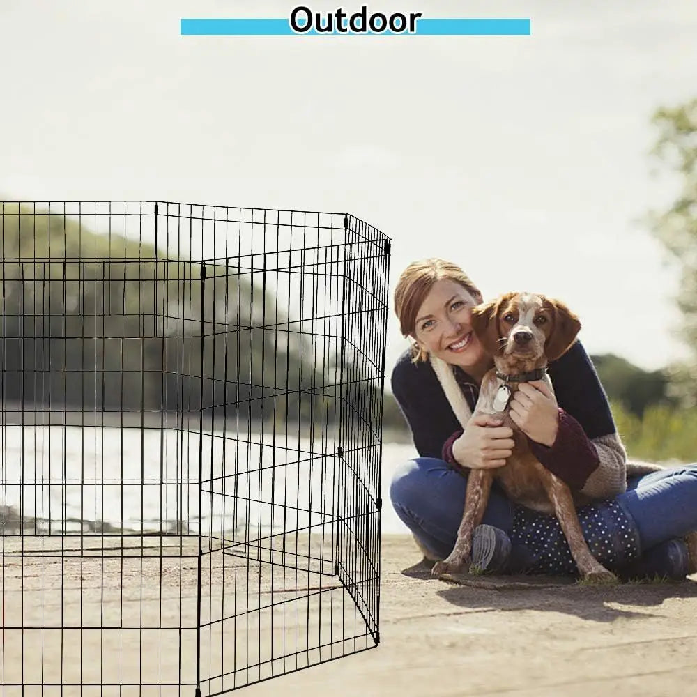 Portable Metal Pet Playpen for Dogs, Puppies and Cats Indoor Outdoor Use
