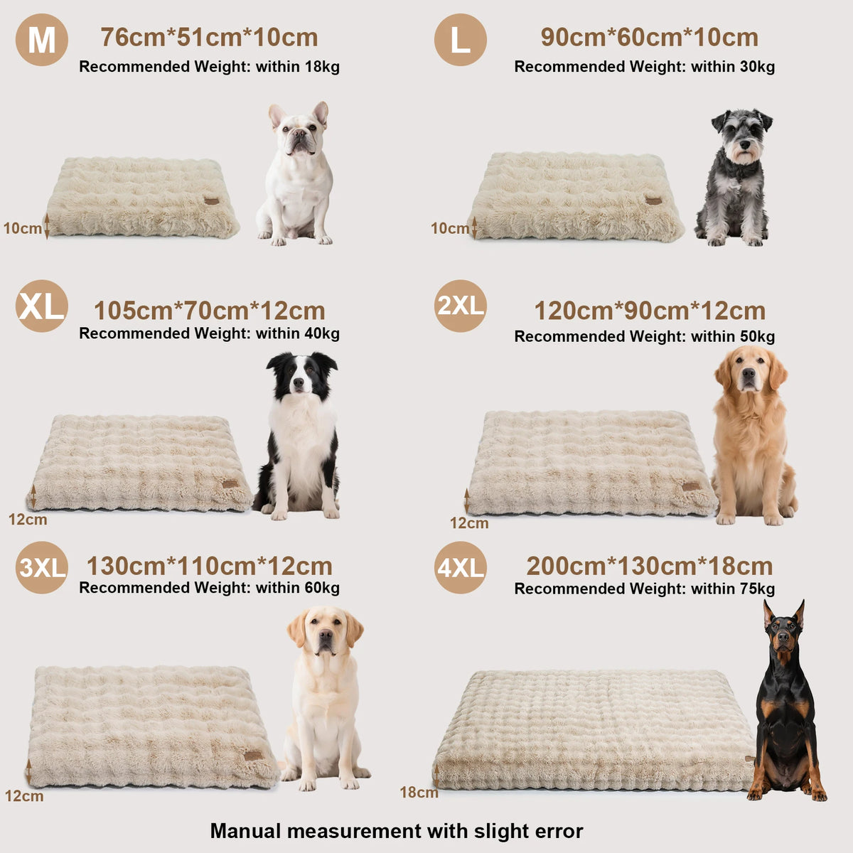 BORWART Ultra Plush Washable Dog Bed With Removable Soft Cushion