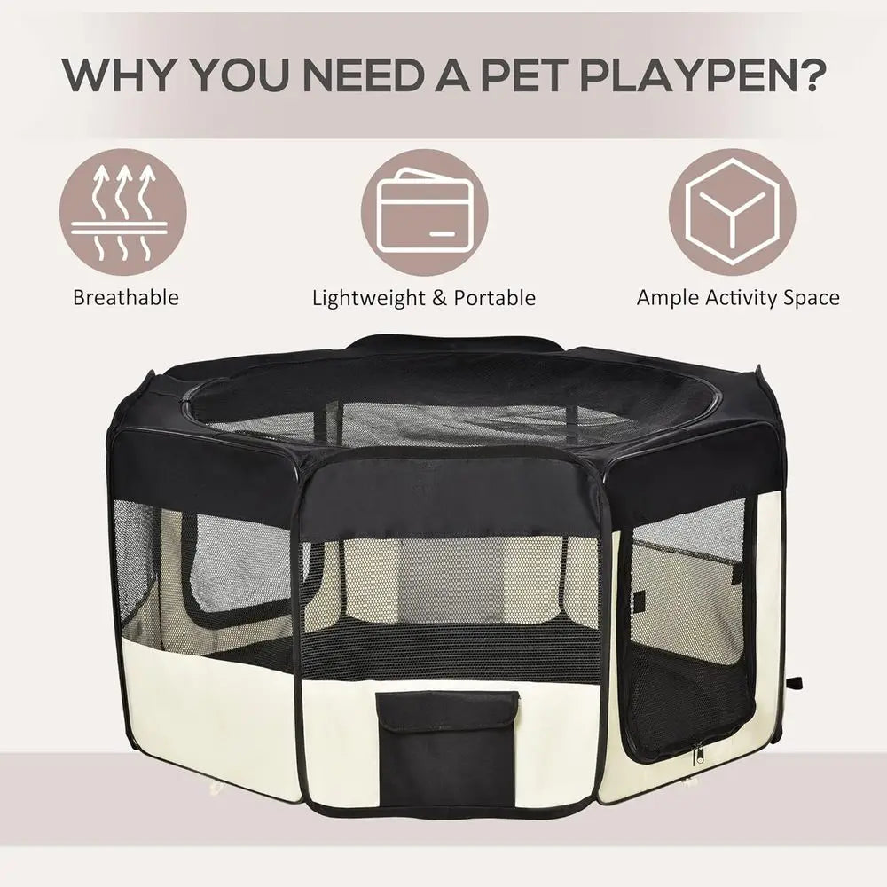Portable Pet Playpen Exercise Tent With Convenient Carrying Bag