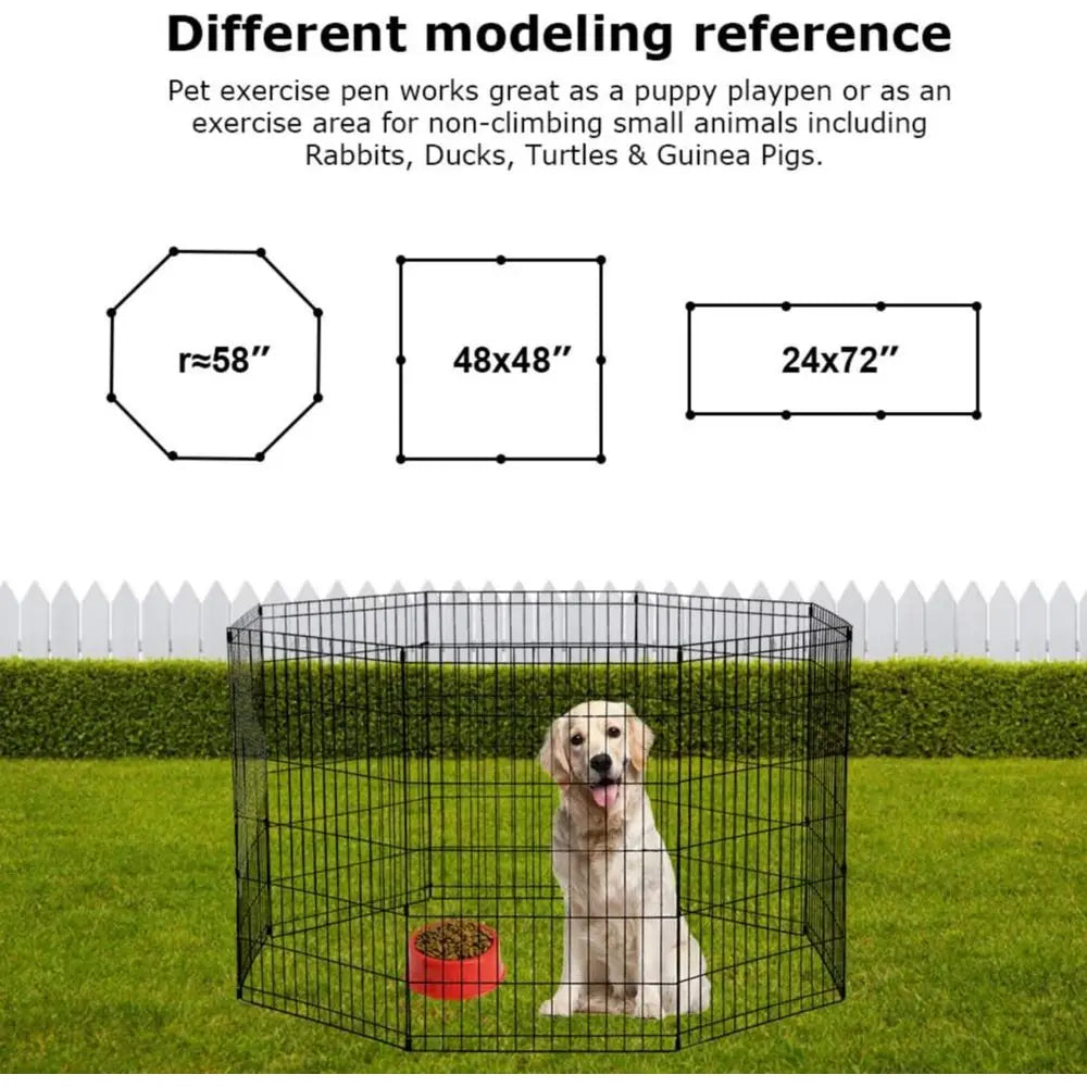Portable Metal Dog Playpen With Door For Indoor Outdoor Exercise