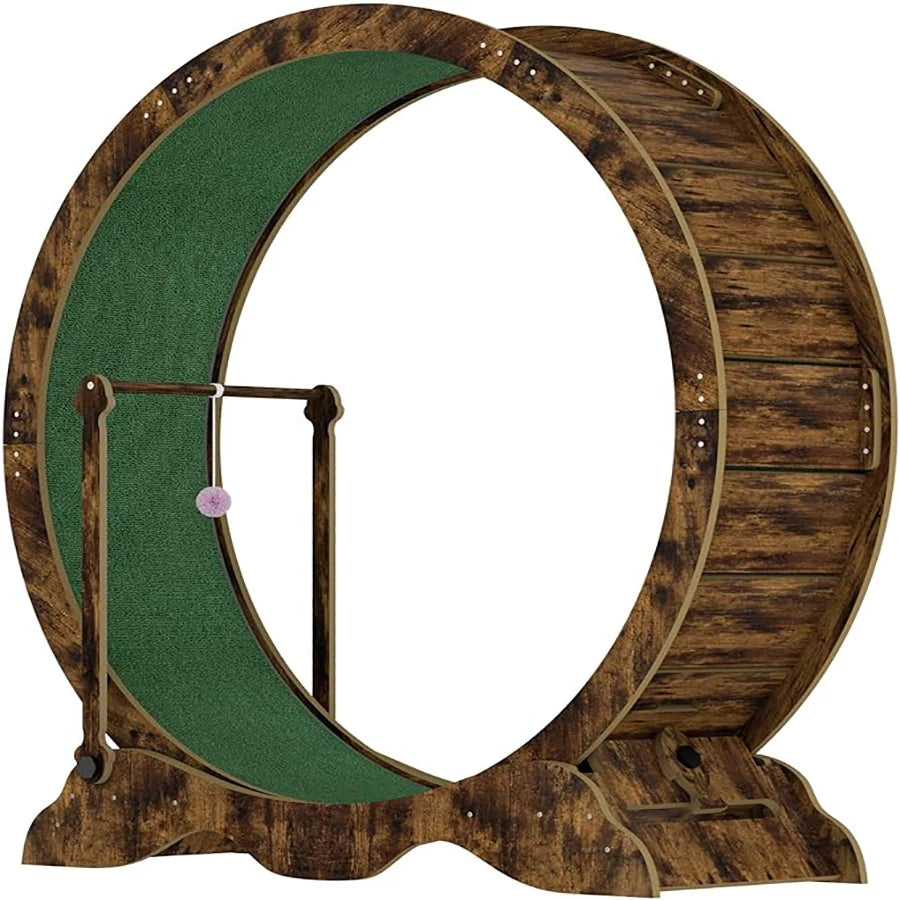 Indoor Cat Exercise Wheel With Detachable Carpeted Running Track