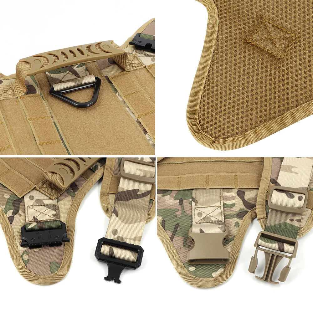 PETRAVEL Tactical Dog Harness Leash Set for Training and Walking