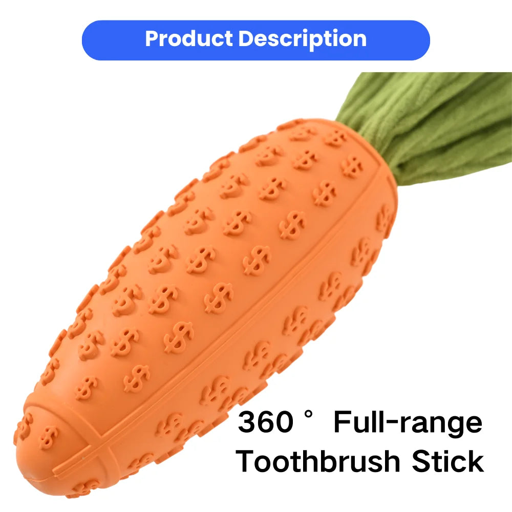 Squeaky Dog Chew Toy Toothbrush Dental Cleaner Interactive