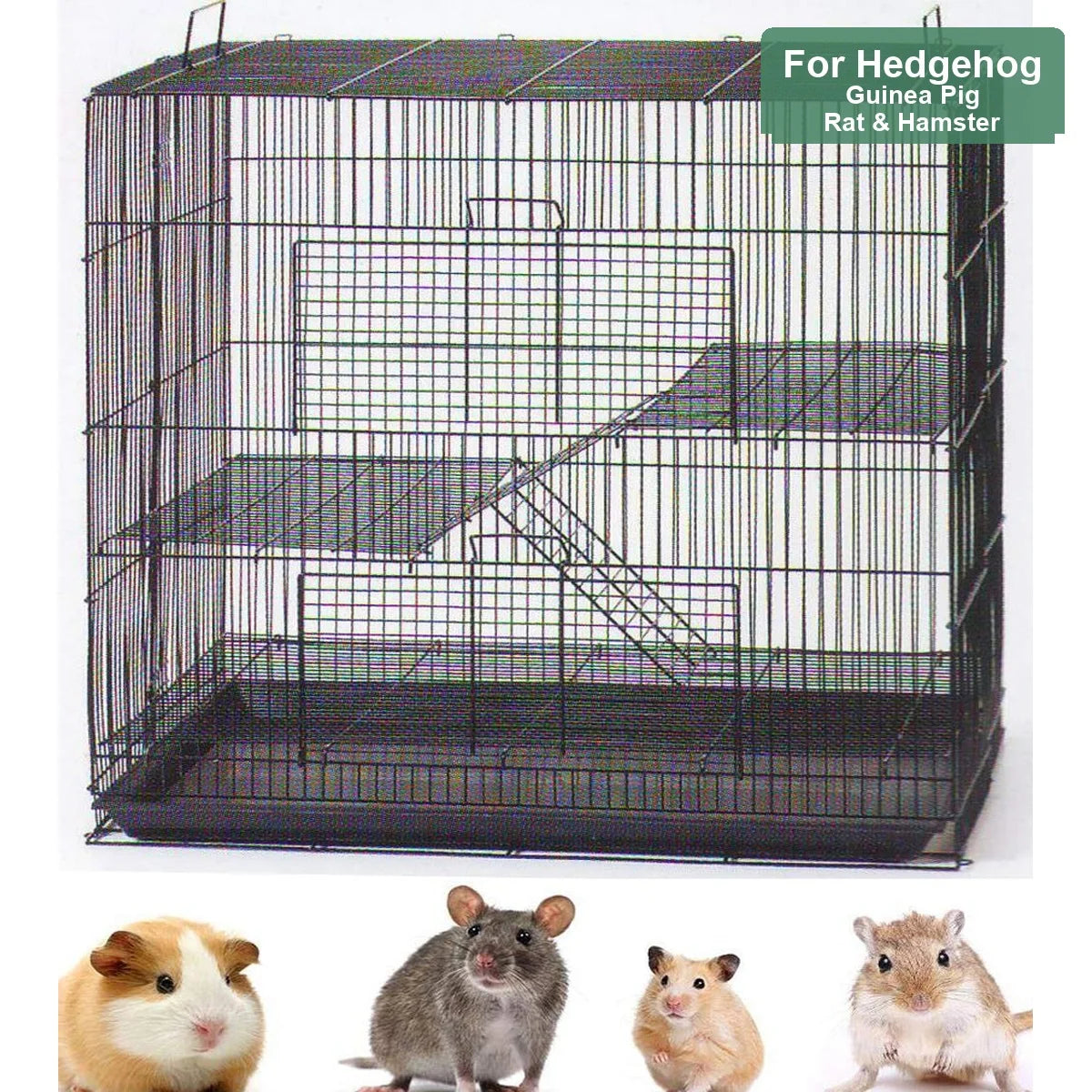 Four-Level Small Animal Habitat Cage for Guinea Pigs and Ferrets