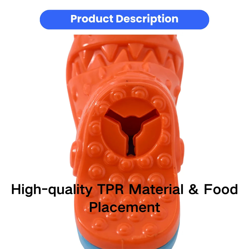 Durable TPR Dog Chew Toy With Squeaker And Treat Dispenser