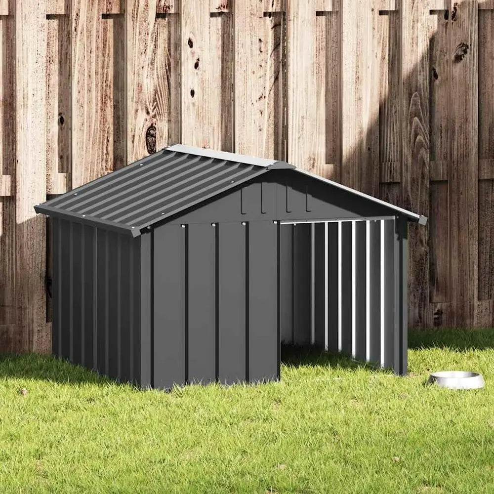 Weatherproof Galvanized Steel Outdoor Dog House and Pet Kennel