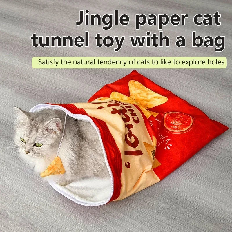 Interactive Collapsible Cat Tunnel Toy With Plush Ball