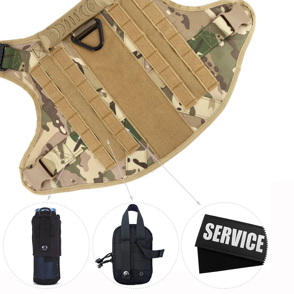PETRAVEL Tactical Dog Harness Leash Set for Training and Walking