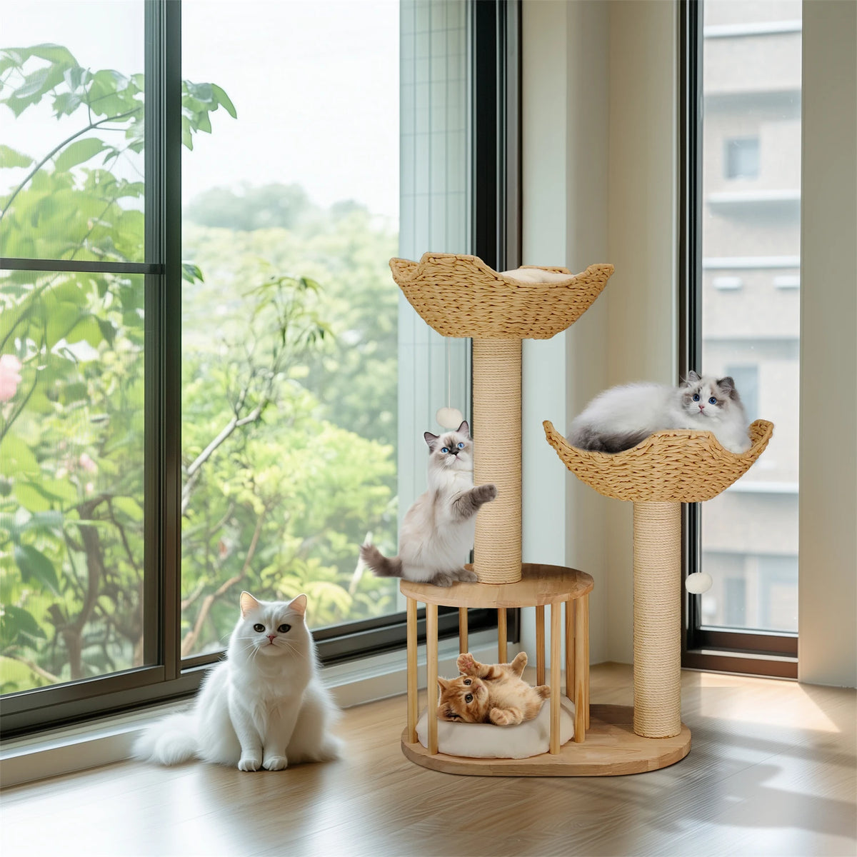 BINGOPAW Cat Tree Tower With Condo And Sisal Scratching Post