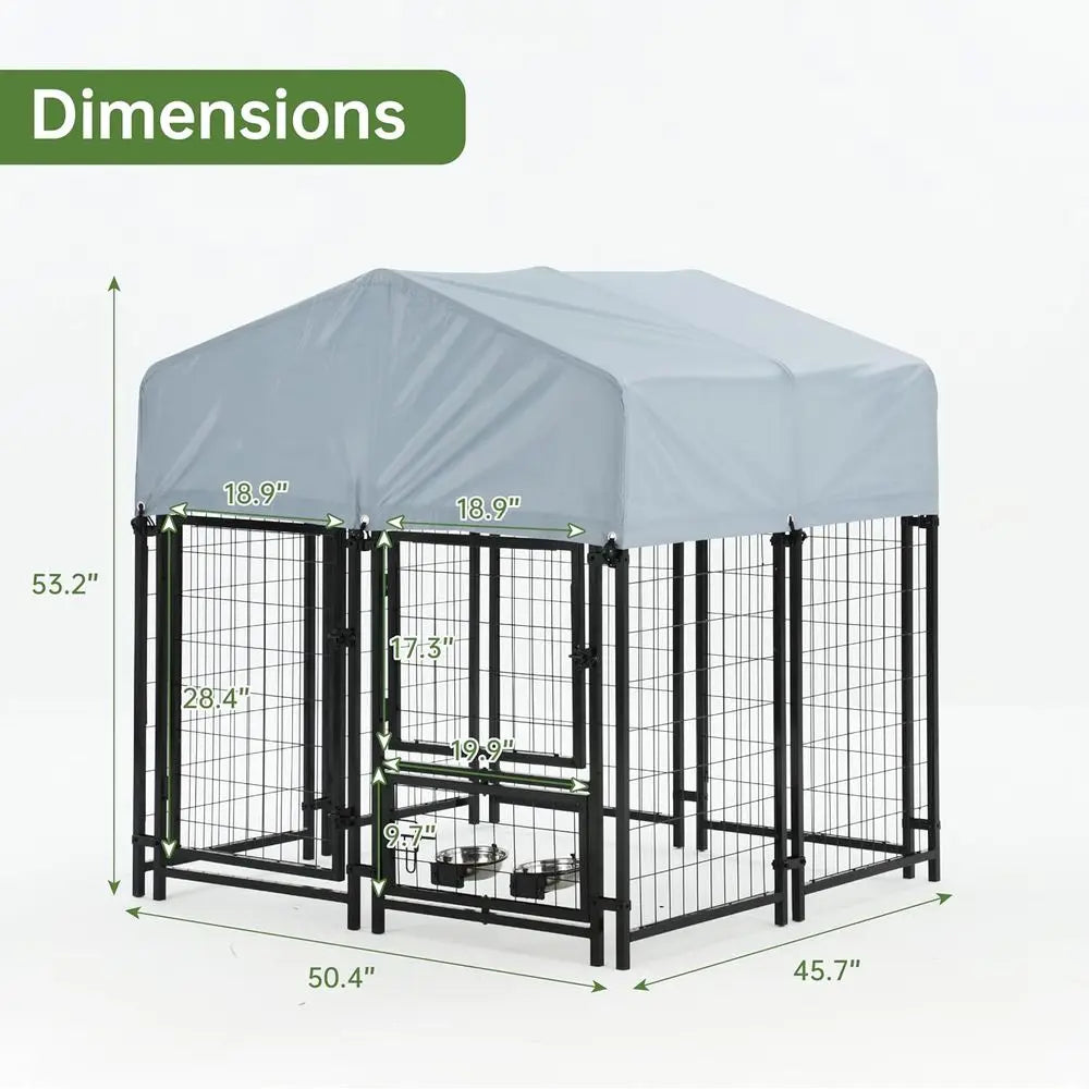 Heavy Duty Steel Outdoor Dog Kennel With Secure Lock