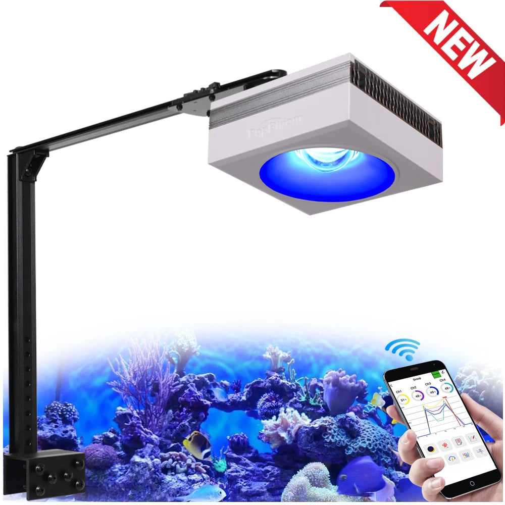 PopBloom WiFi Full Spectrum LED Reef Aquarium Light for Coral