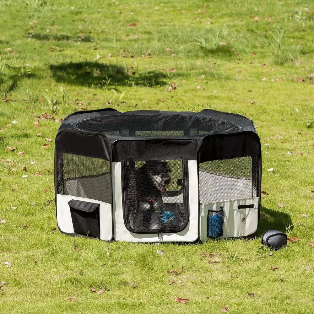 Portable Pet Playpen Exercise Tent With Convenient Carrying Bag