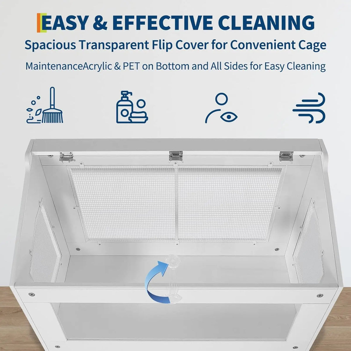 HiMISS Acrylic Small Animal Cage With Storage Cabinet For Pets