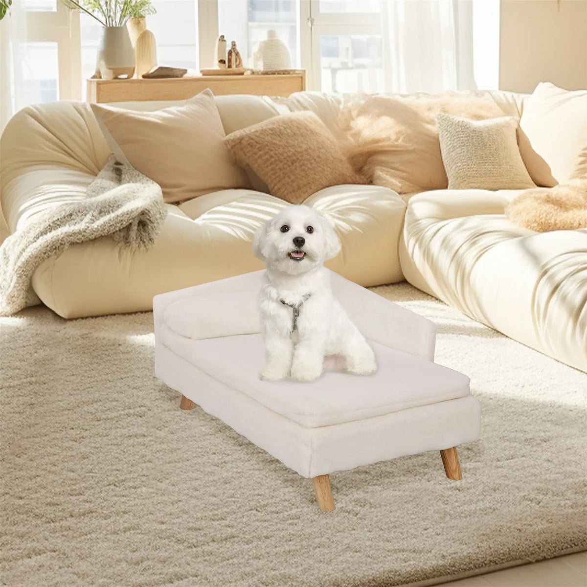 BINGOPAW Elevated Pet Bed With Cozy Waterproof Cushion