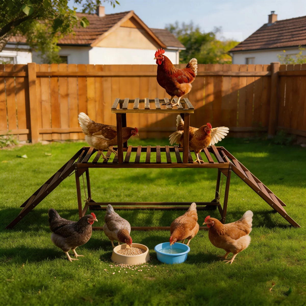 Bingopaw Wooden Chicken Perch Swing Roosting Ladder