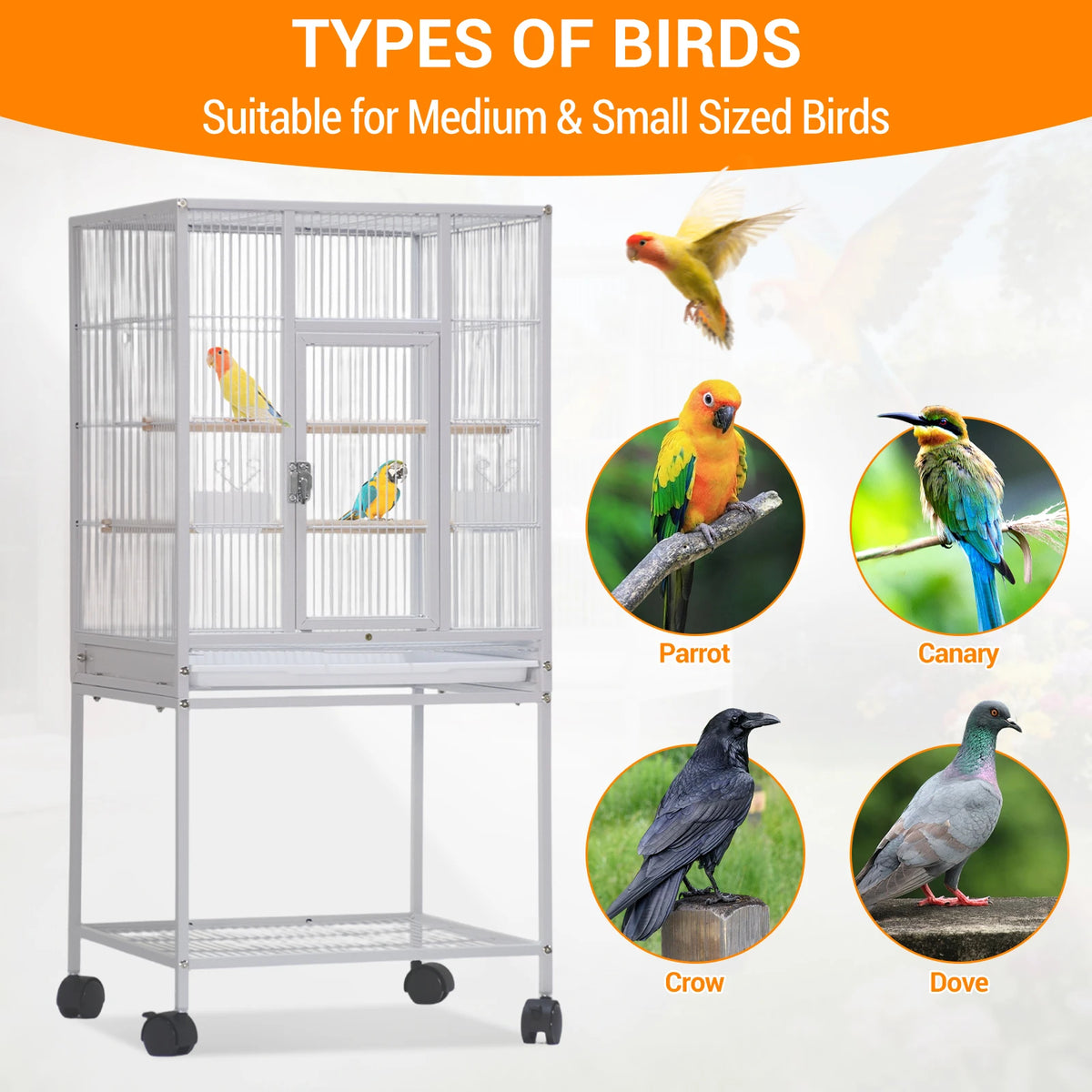 Metal Small Animal Cage With Wheels Removable Tray For Ferrets
