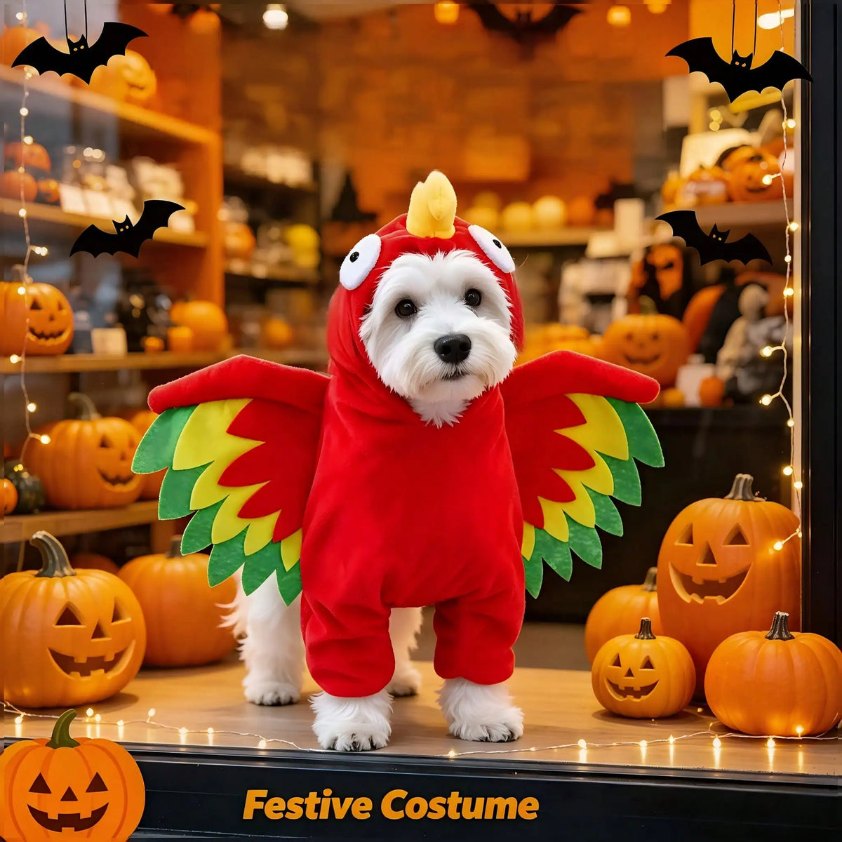 Halloween Pet Turkey Costume With 3D Wings For Dogs