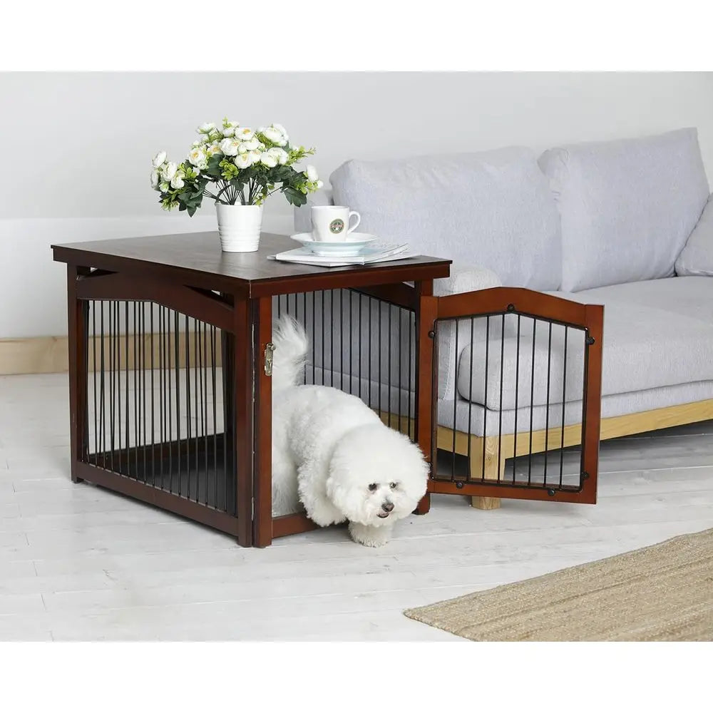 Convertible Wooden Pet Crate And Gate For Flexible Home Use