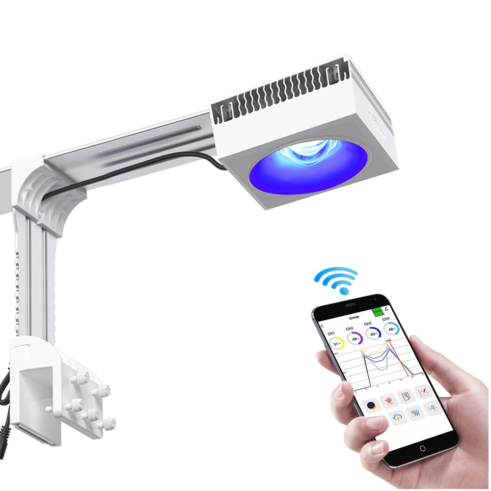 PopBloom WiFi Full Spectrum LED Light for Saltwater Reef Aquariums