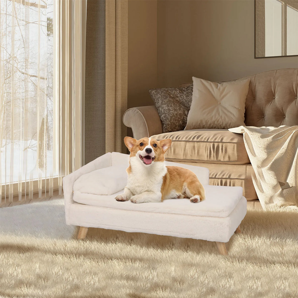 BINGOPAW Elevated Pet Bed With Cozy Waterproof Cushion