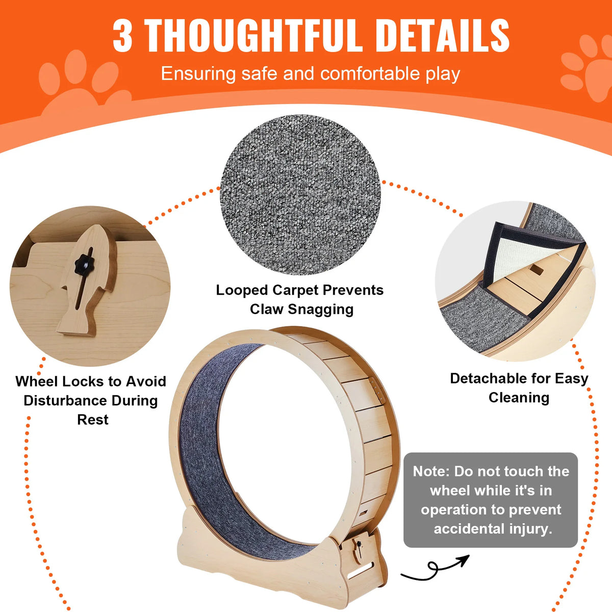 Wooden Cat Exercise Wheel For Indoor Running Activity