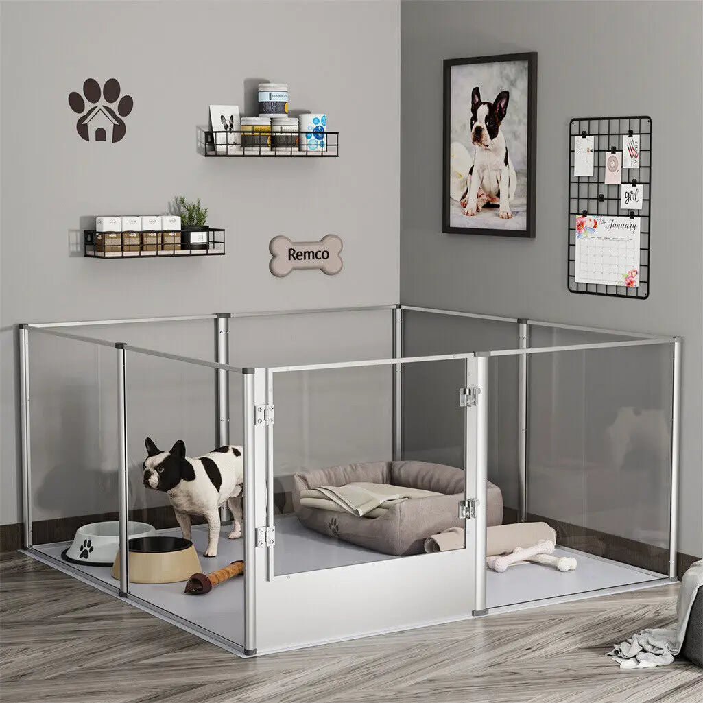 Bingopaw Clear Acrylic Pet Playpen For Dogs Small Animals