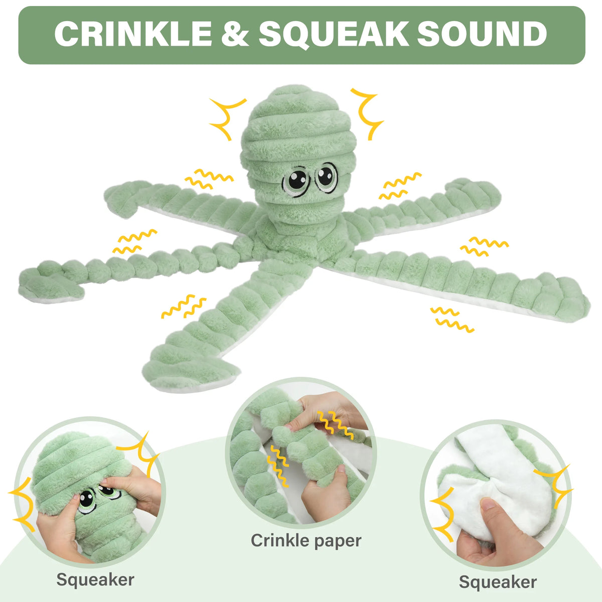 Octopus Squeaky Plush Dog Toy for Chewing and Interactive Play