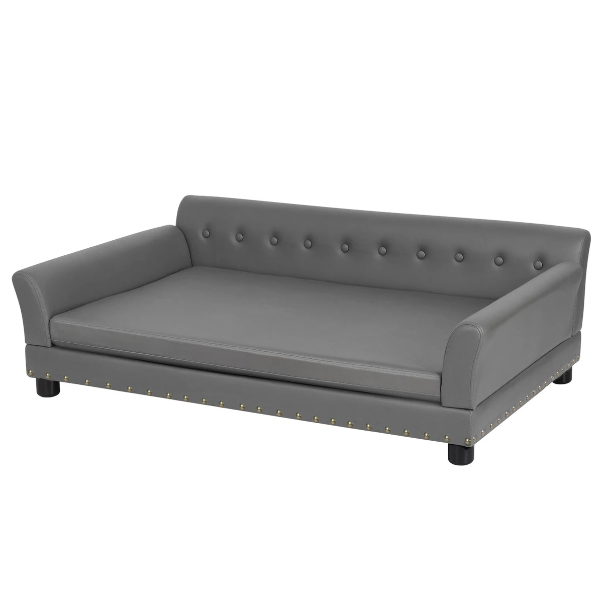 BINGOPAW Durable Waterproof Leather Elevated Dog Sofa Bed for Comfort