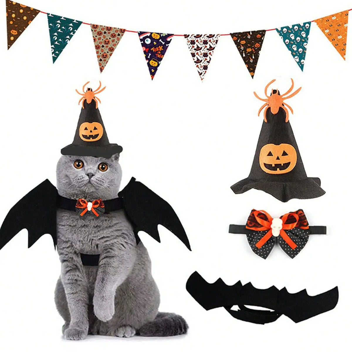 Halloween Pet Costume And Accessory Set For Cute Pets